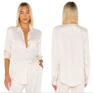 $136 INDAH SLOUCHY BUTTON UP TOP FREE PEOPLE L'ACADEMIE MAJORELLE TULAROSA
